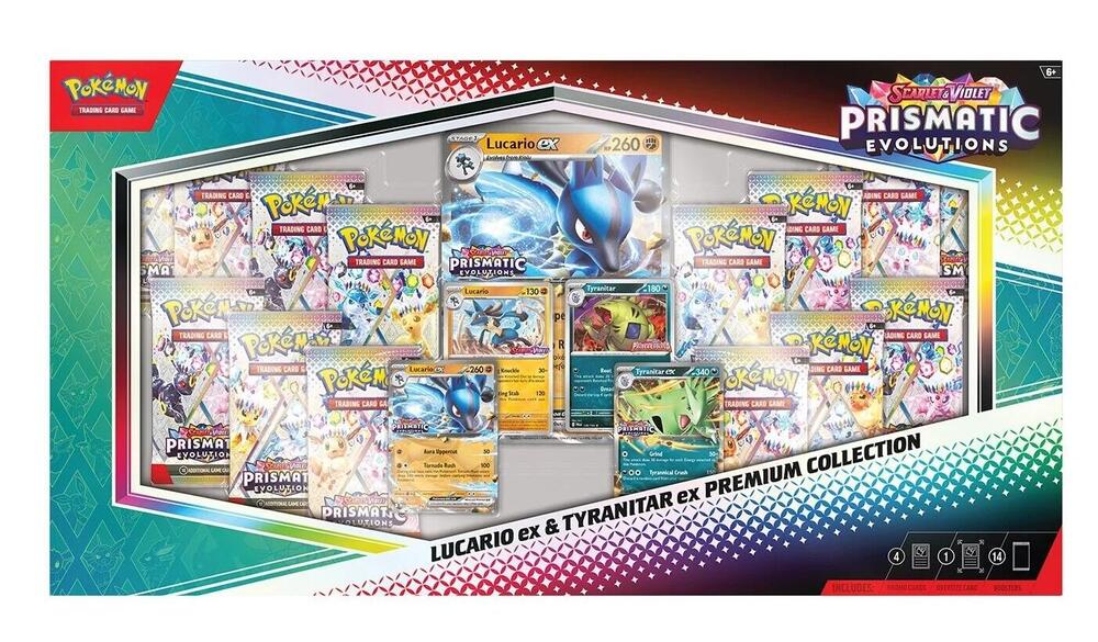 Sealed Prismatic Evolutions Lucario ex Tyranitar ex Premium Collection Pokémon TCG